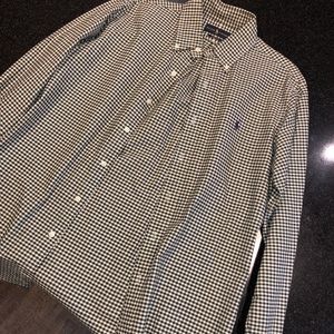 RALPH LAUREN CUSTOM FIT GINGHAM BUTTON DOWN